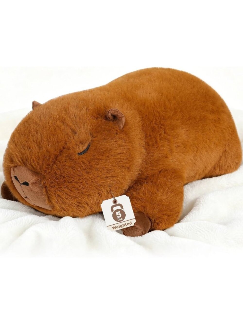 5 lb Capybara Weighted Plush Toy - 22” Cuddly Stuffed Animal for Relaxation